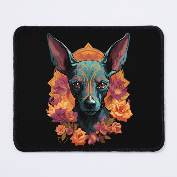 Item preview, Xoloitzcuintli with Cool Blues and Intense Reds designed and sold by InkedBeasts.