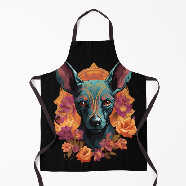 Item preview, Xoloitzcuintli with Cool Blues and Intense Reds designed and sold by InkedBeasts.