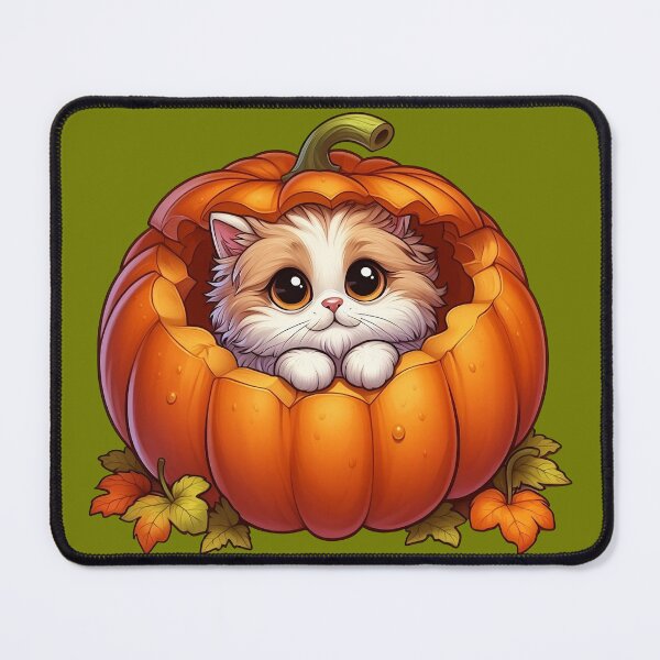 Item preview, Autumn Halloween Kitten in a Pumpkin designed and sold by TiloaiCreations.