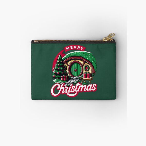 Artikelvorschau, Frohe Weihnachten – Festliches Halblingsloch mit Baum und Geschenken – Fantasy-Weihnachten entworfen und verkauft von Fenay Designs.