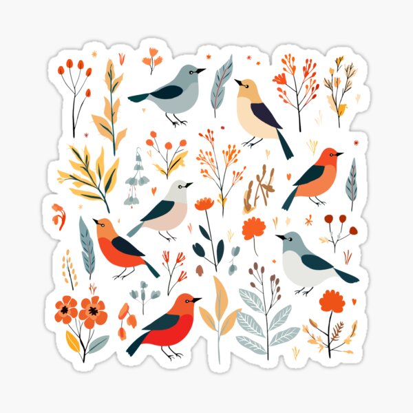 Item preview, Botanical Bird Pattern designed and sold by lostinpixels.
