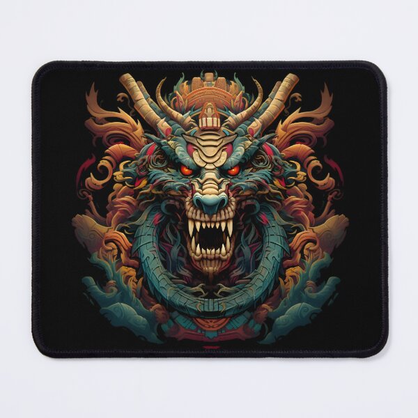 Item preview, Quetzalcoatl in Fierce Dia de los Muertos Style - Vibrant and Dark designed and sold by InkedBeasts.