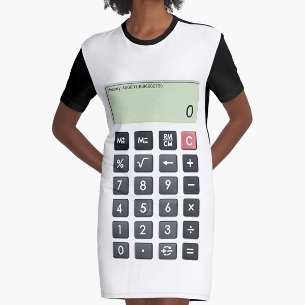Calculator Graphic T-Shirt Dress for Sale by Jeremy Crotty