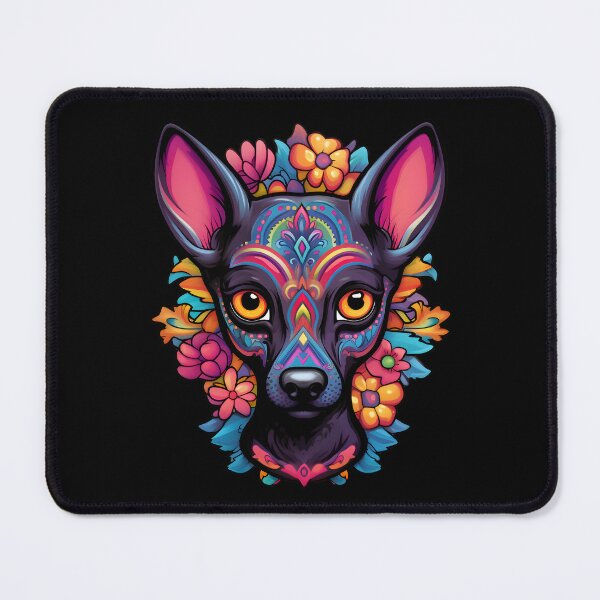 Item preview, Xoloitzcuintli Puppy in Dia de los Muertos Style - Bold and Vibrant designed and sold by InkedBeasts.
