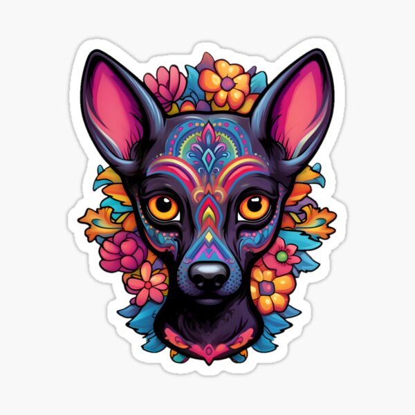 Item preview, Cachorro Xoloitzcuintli al estilo del Día de los Muertos: atrevido y vibrante designed and sold by InkedBeasts.