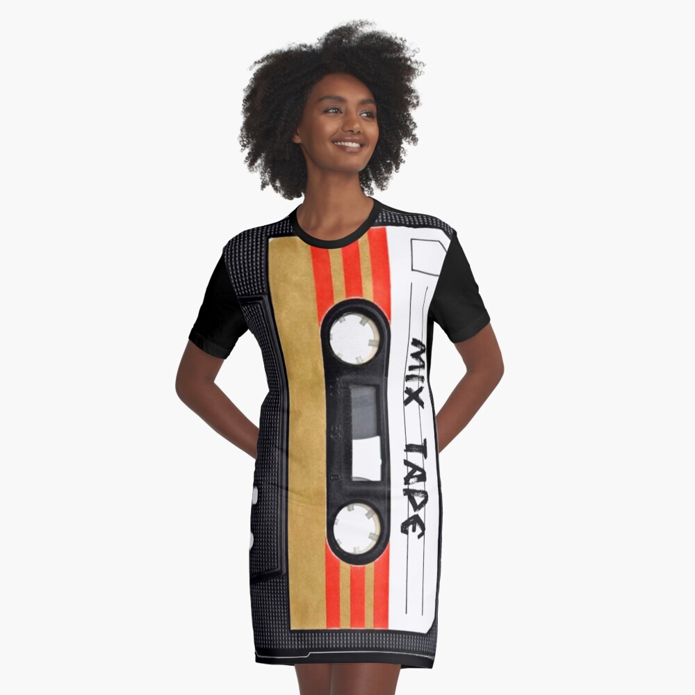Cassette Tape Graphic T-Shirt Dress
