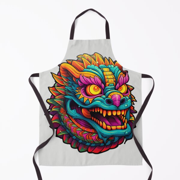Item preview, Quetzalcoatl Glancing in Dia de los Muertos Style - Vibrant Contrast designed and sold by InkedBeasts.