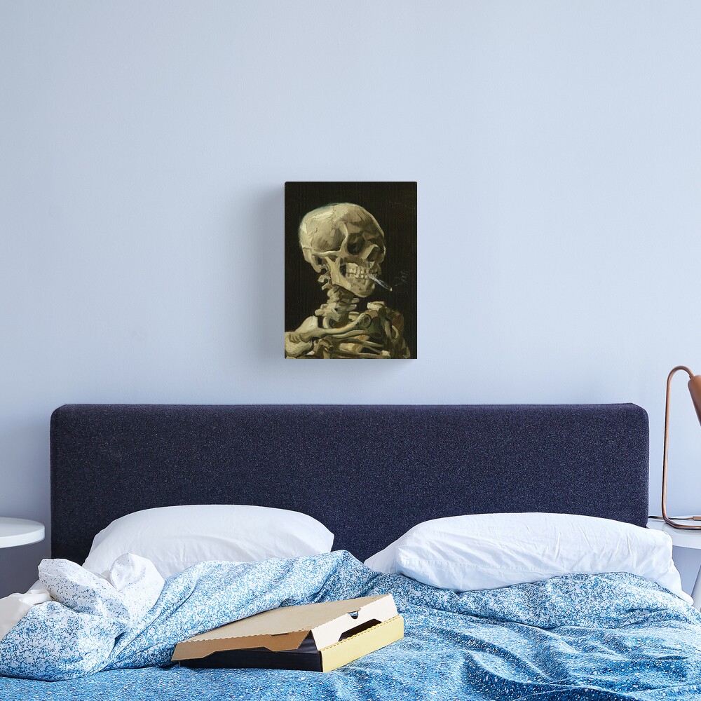 Disover Skull of a Skeleton with Burning Cigarette - Van Gogh | Canvas Print