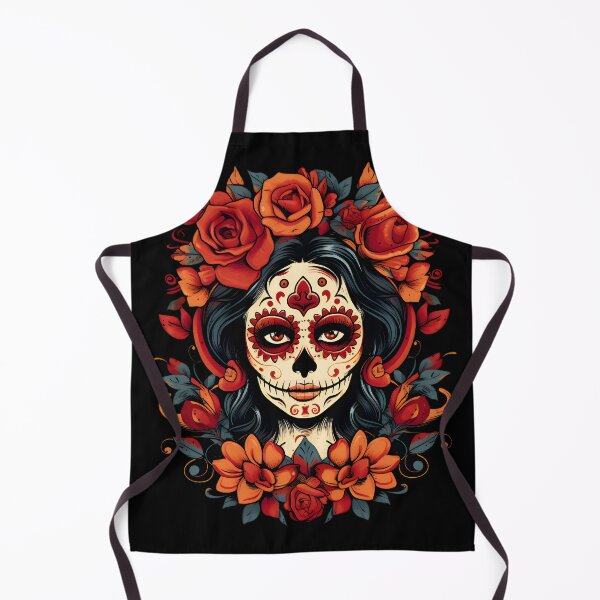 Item preview, Señorita with Dia de los Muertos Makeup - Surrounded by Vibrant Flowers designed and sold by InkedBeasts.