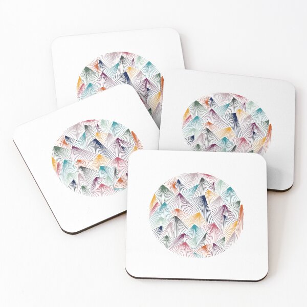 Item preview, Round abstract / mountains (white round/white background) designed and sold by MentaLee.