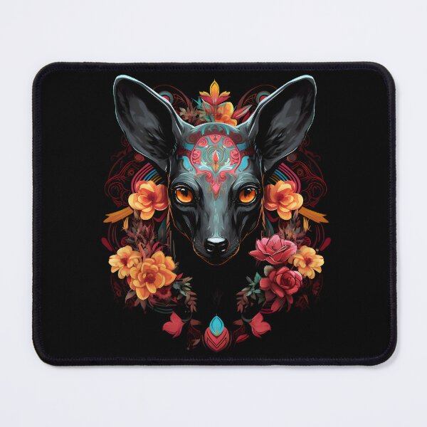 Item preview, Xoloitzcuintli in Dia de los Muertos Style - Vibrant Contrasts designed and sold by InkedBeasts.