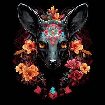 Imagen de la obra Xoloitzcuintli en estilo Día de los Muertos - Contrastes vibrantes de InkedBeasts