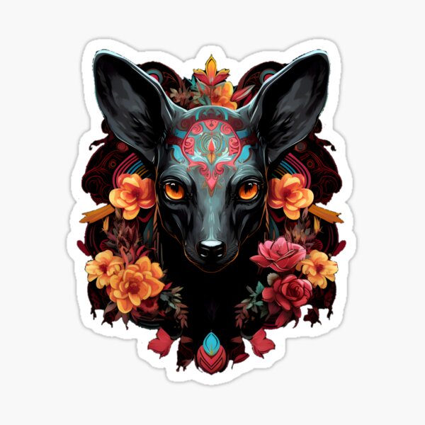 Item preview, Xoloitzcuintli en estilo Día de los Muertos - Contrastes vibrantes designed and sold by InkedBeasts.