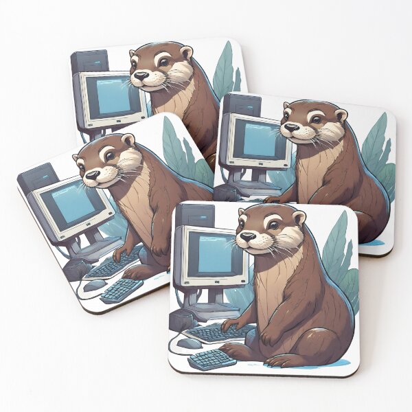 Item preview, Cute futuristic computer scientist otter designed and sold by ExtraSilver.