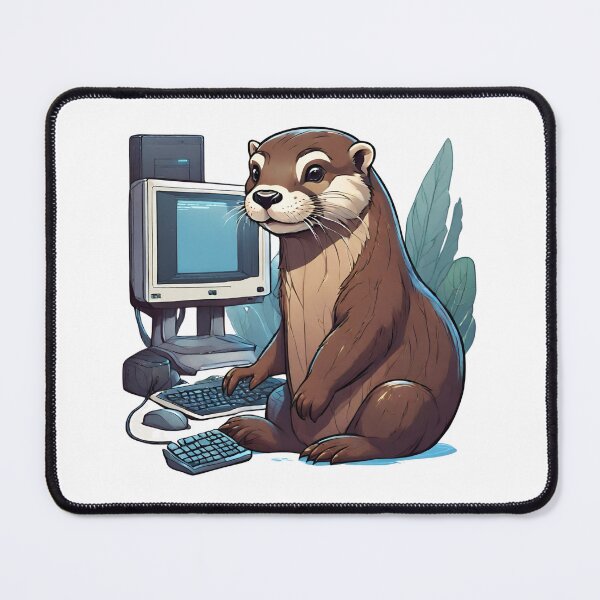 Item preview, Cute futuristic computer scientist otter designed and sold by ExtraSilver.