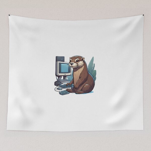 Item preview, Cute futuristic computer scientist otter designed and sold by ExtraSilver.
