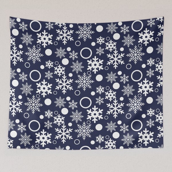 Item preview, Winter Snowflakes in white on navy designed and sold by PaperViewStore.
