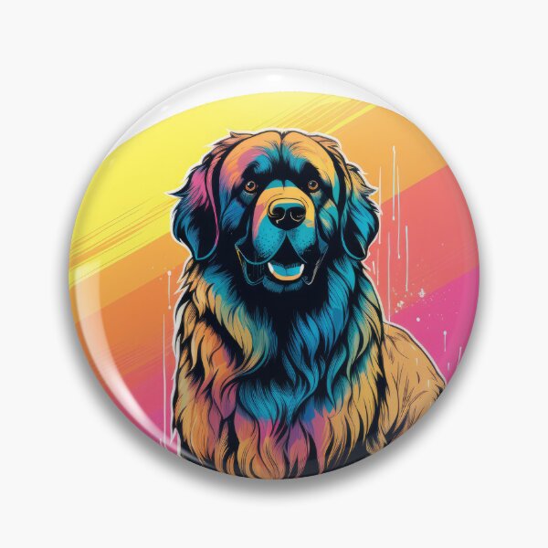Item preview, beautiful Leonberger dog with rainbow colors designed and sold by WallyPink.