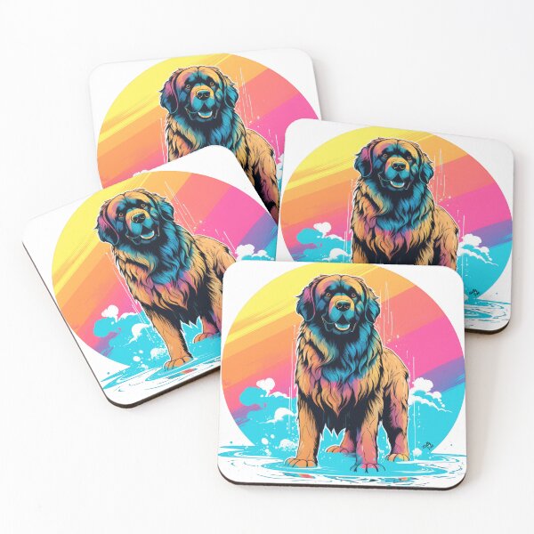 Item preview, beautiful Leonberger dog with rainbow colors designed and sold by WallyPink.