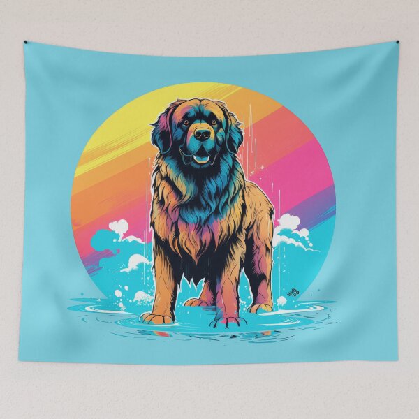 Item preview, beautiful Leonberger dog with rainbow colors designed and sold by WallyPink.