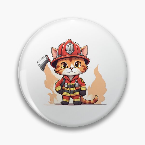 Item preview, Cute firefighter cat designed and sold by ExtraSilver.