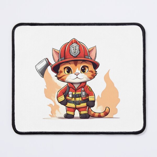 Item preview, Cute firefighter cat designed and sold by ExtraSilver.