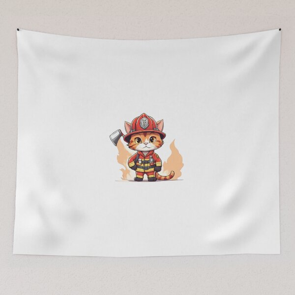 Item preview, Cute firefighter cat designed and sold by ExtraSilver.