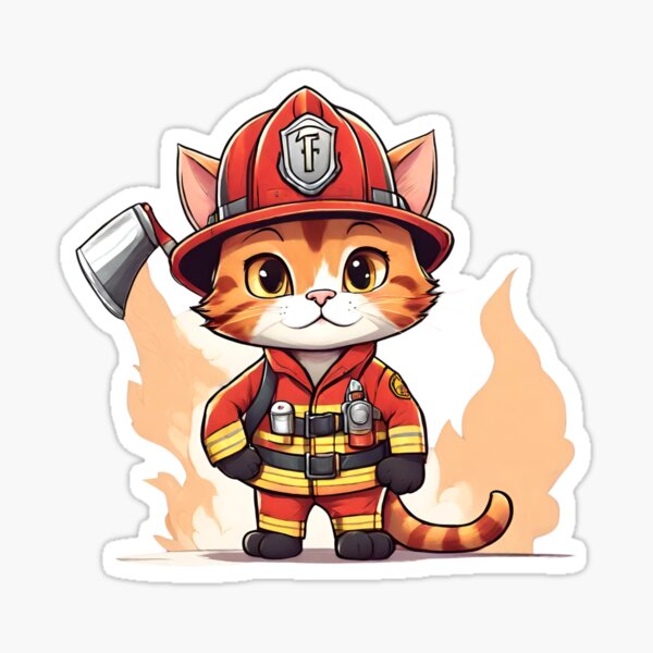 Cat icon (PFP)  Cat firefighter - Stock Illustration [106509363