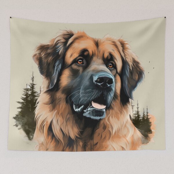 Item preview, Leonberger dog portrait of a large dog breed designed and sold by WallyPink.