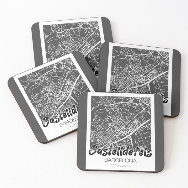 Item preview, Castelldefels, Barcelona: A Stylish Map & Typography Fusion designed and sold by crispy-prints.