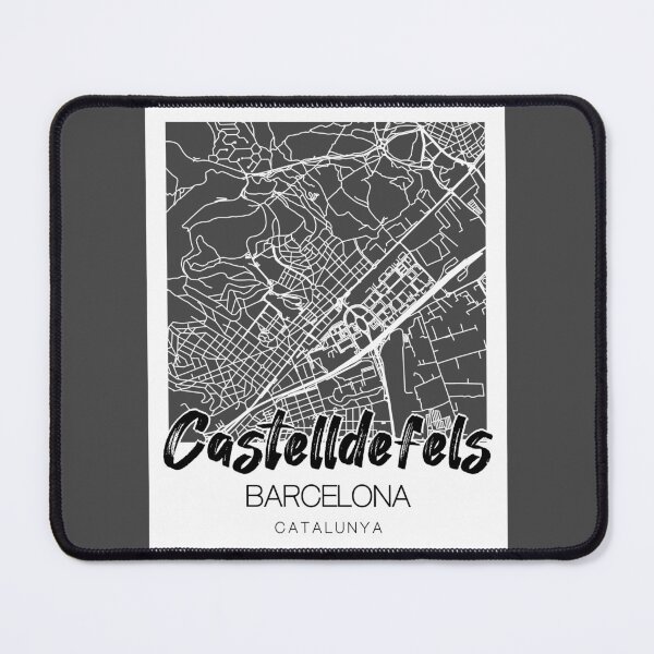 Item preview, Castelldefels, Barcelona: A Stylish Map & Typography Fusion designed and sold by crispy-prints.