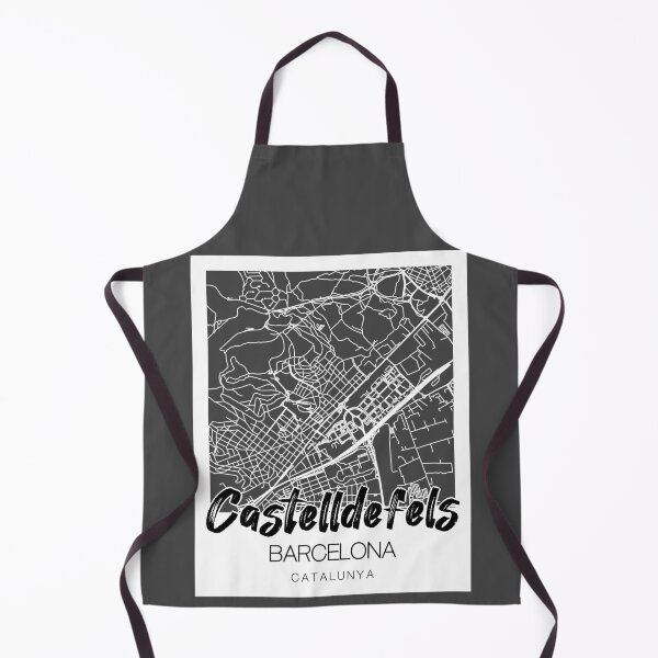 Item preview, Castelldefels, Barcelona: A Stylish Map & Typography Fusion designed and sold by crispy-prints.