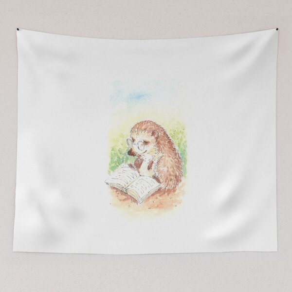Item preview, Hedgehog Reading Watercolour designed and sold by Brett Miley.