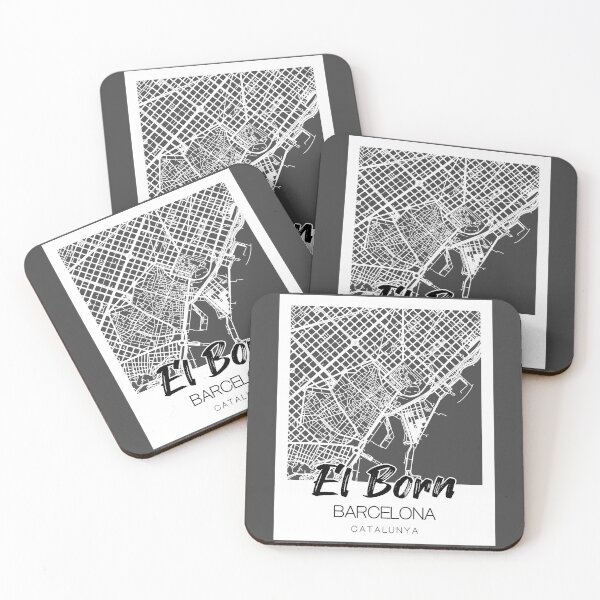 Item preview, El Born, Barcelona: A Stylish Map & Typography Fusion designed and sold by crispy-prints.