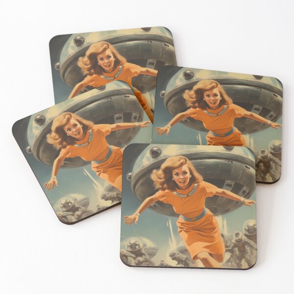 Item preview, Woman running from UFO designed and sold by retoximus.