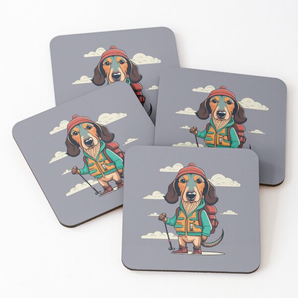 Item preview, Funny Dachshund Dog Hiking Cartoon designed and sold by Nature's Fancy.