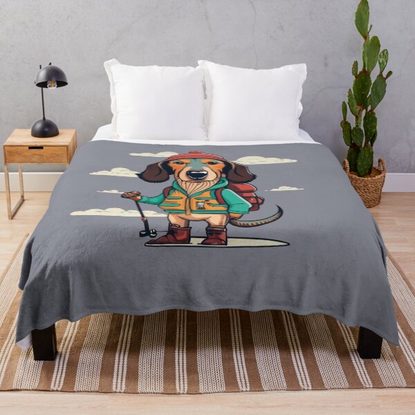 Item preview, Funny Dachshund Dog Hiking Cartoon designed and sold by Nature's Fancy.