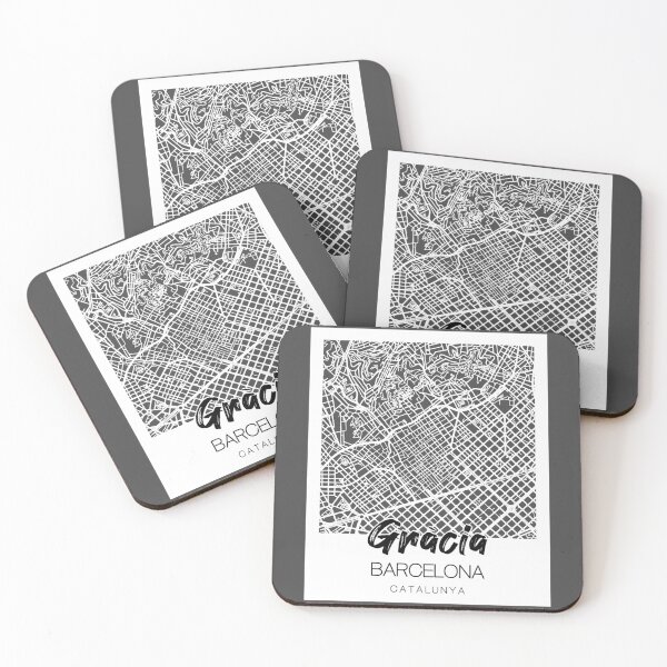 Item preview, Gràcia, Barcelona: A Stylish Map & Typography Fusion designed and sold by crispy-prints.
