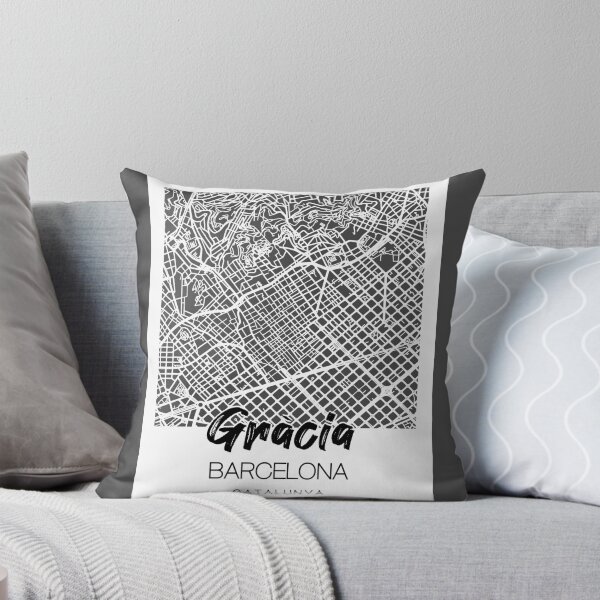 Item preview, Gràcia, Barcelona: A Stylish Map & Typography Fusion designed and sold by crispy-prints.