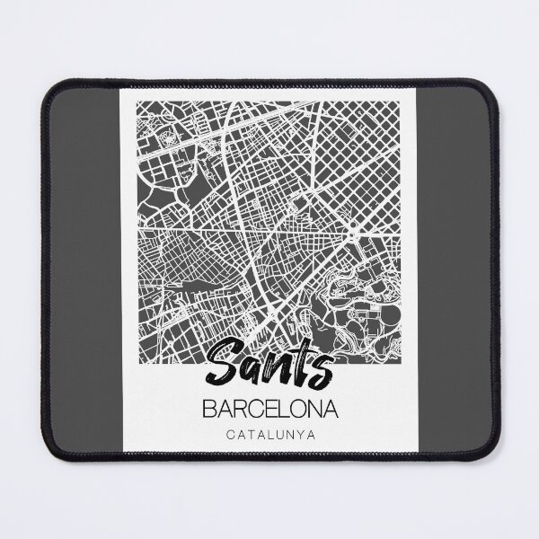 Item preview, Sants, Barcelona: A Stylish Map & Typography Fusion designed and sold by crispy-prints.
