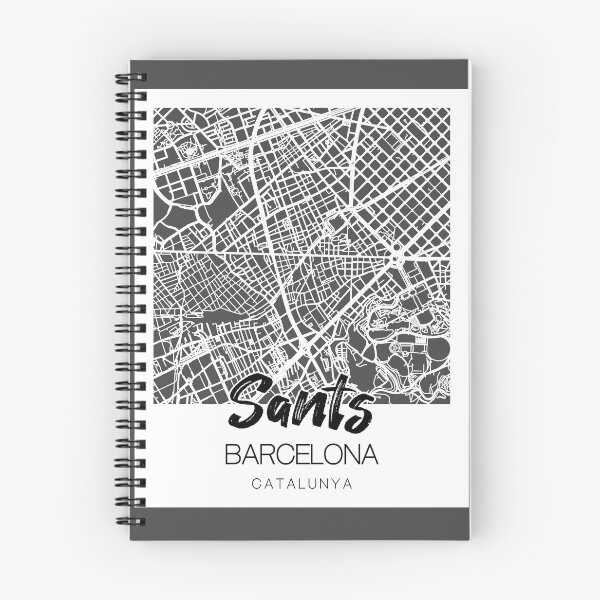 Item preview, Sants, Barcelona: A Stylish Map & Typography Fusion designed and sold by crispy-prints.