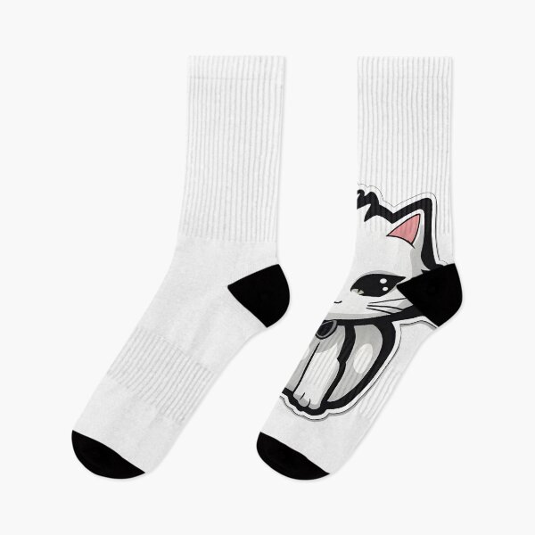 Item preview, Cute little white cat with a black ribbon designed and sold by MiniCharm.