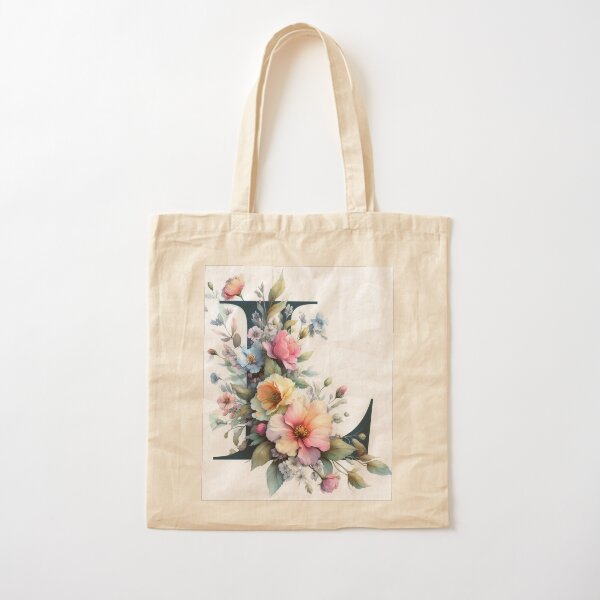 WATERCOLOR LETTER L Cotton Tote Bag