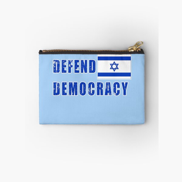 Item preview, DEFEND DEMOCRACY DEFEND ISRAEL WITH ISRAELI FLAG LIGHTLY DISTRESSED designed and sold by LoveAndDefiance.