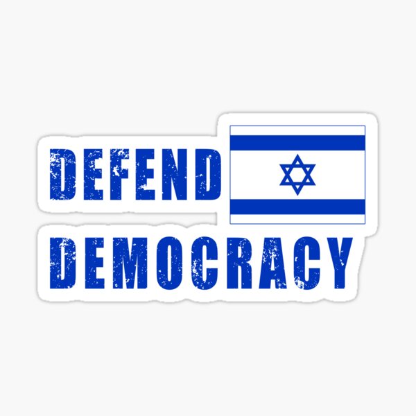 Artikel-Vorschau von VERTEIDIGEN SIE DIE DEMOKRATIE VERTEIDIGEN SIE ISRAEL MIT DER ISRAELISCHEN FLAGGE, DIE LEICHT VERWENDET IST, designt und verkauft von LoveAndDefiance.