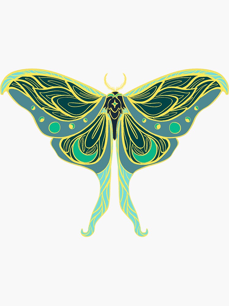 Moon moth Sticker for Sale by lazydogarts