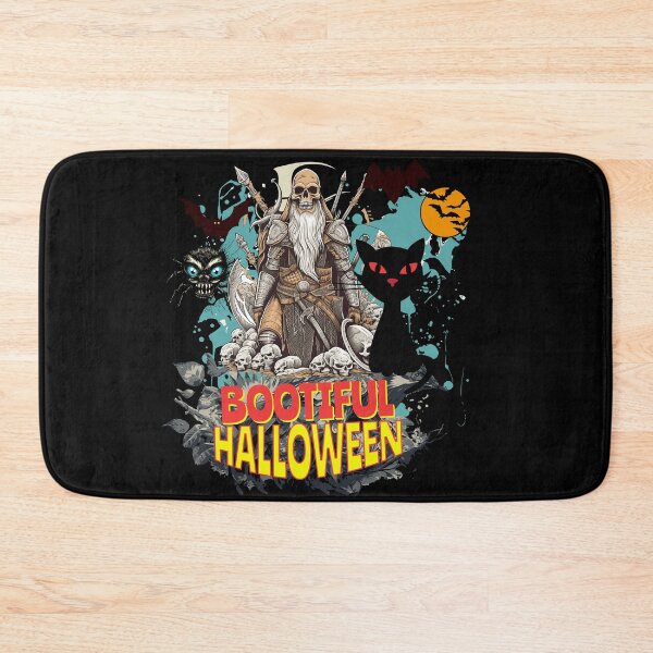 Item preview, Bootiful Halloween Skeleton And Cat With Scary Red Eyes designed and sold by tw2us.