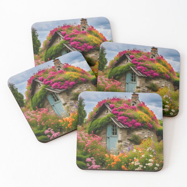 Item preview, Old Cottage Beautiful And Eccentric Surrounded By Flowers designed and sold by Glimmersmith.