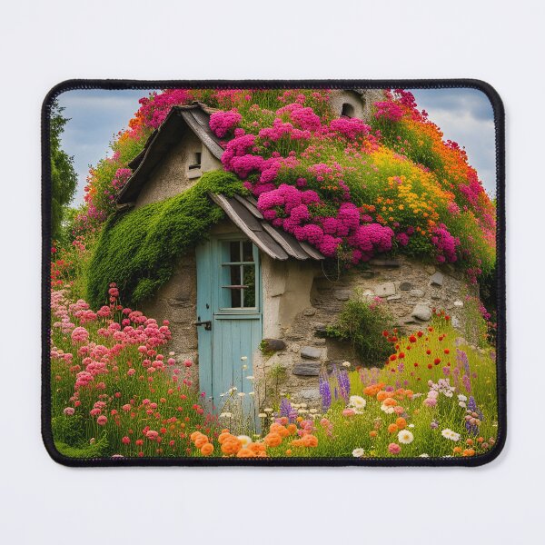 Item preview, Old Cottage Beautiful And Eccentric Surrounded By Flowers designed and sold by Glimmersmith.