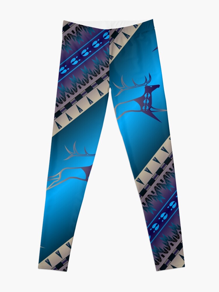 Alternate view of Elk Spirit (Blue) Leggings